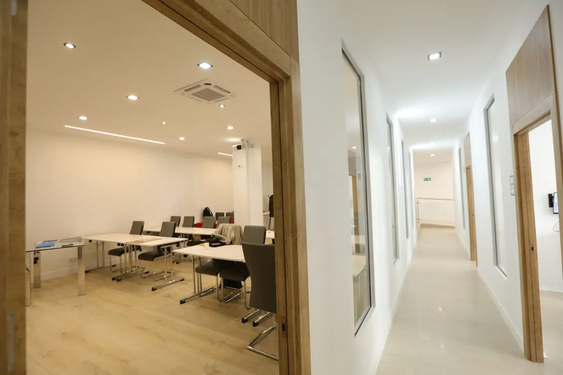 An interior corridor of the training centre